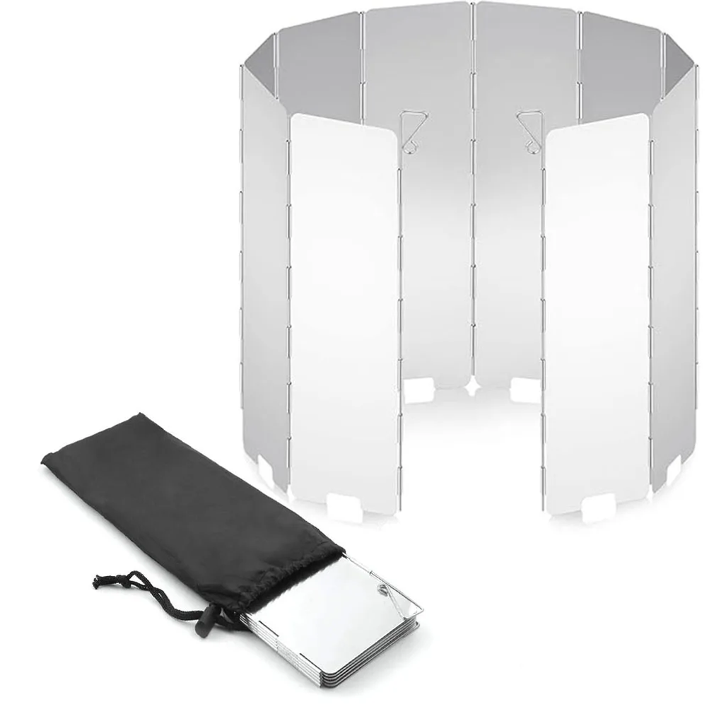 Camping Cooking Plate - Lightweight Folding Camping Stove Windshield -