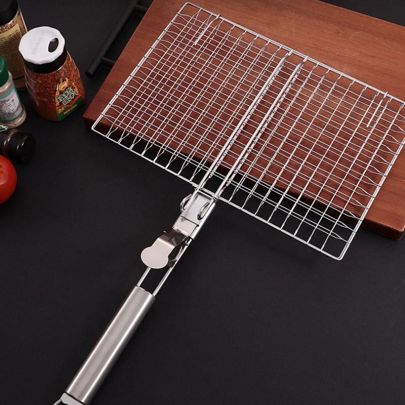 Camping Cooking Bbq - 1SET Barbecue Net BBQ Mesh Handle