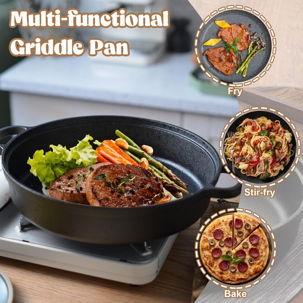 1PCS Cast Iron Skillet with Ha - Skillet Cast Iron Camp review and price