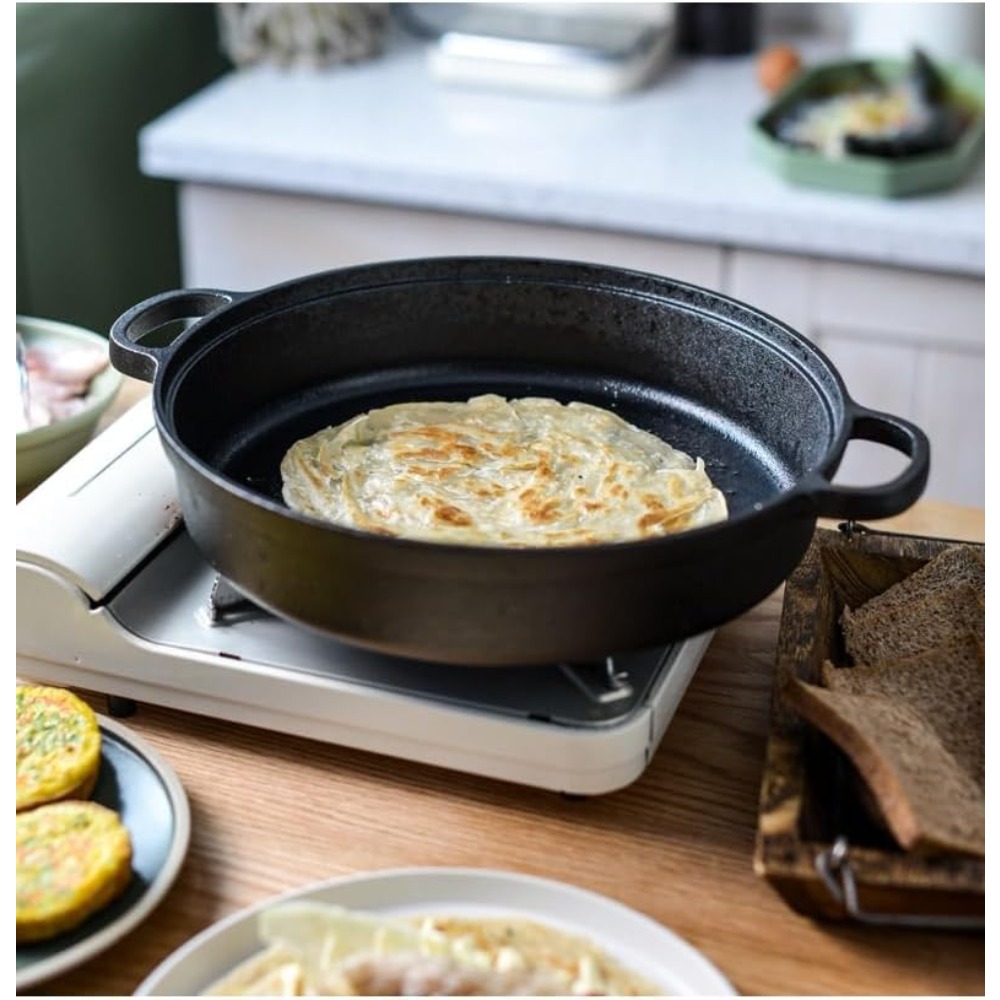 1PCS Cast Iron Skillet with Ha - Skillet Cast Iron Camp review and price