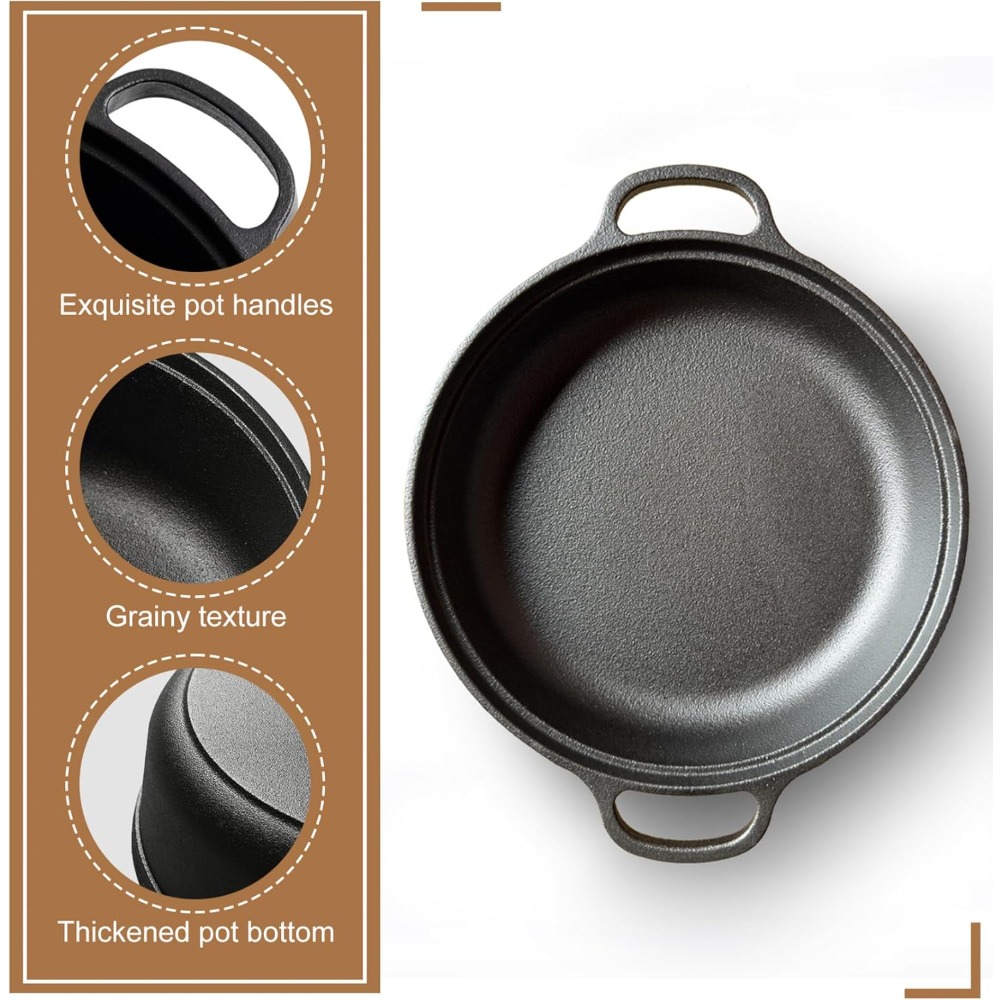 1PCS Cast Iron Skillet with Ha - Skillet Cast Iron Camp review and price