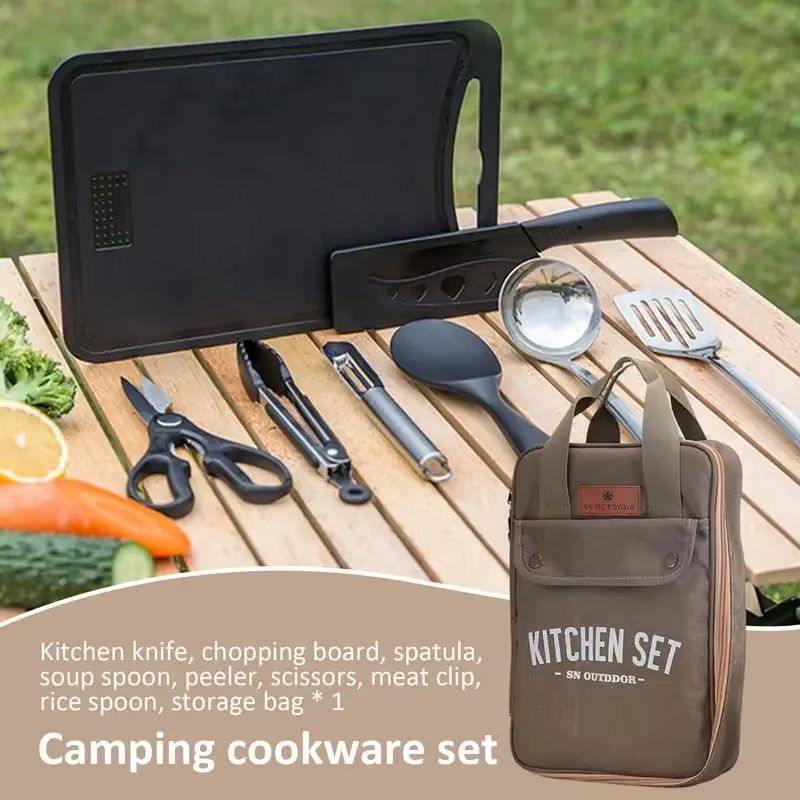 8pcs Camping Kitchen Cookware  - Camping Outdoor Cooking Set review and price