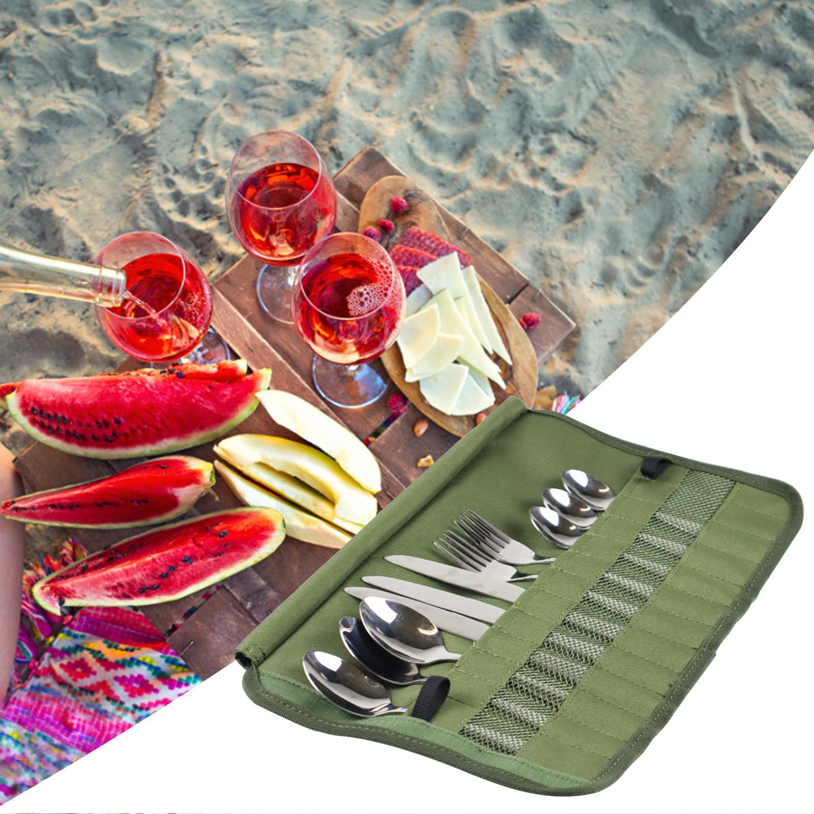 Camping Tableware Roll Bag Kit - Camping Cooking Box Set review and price