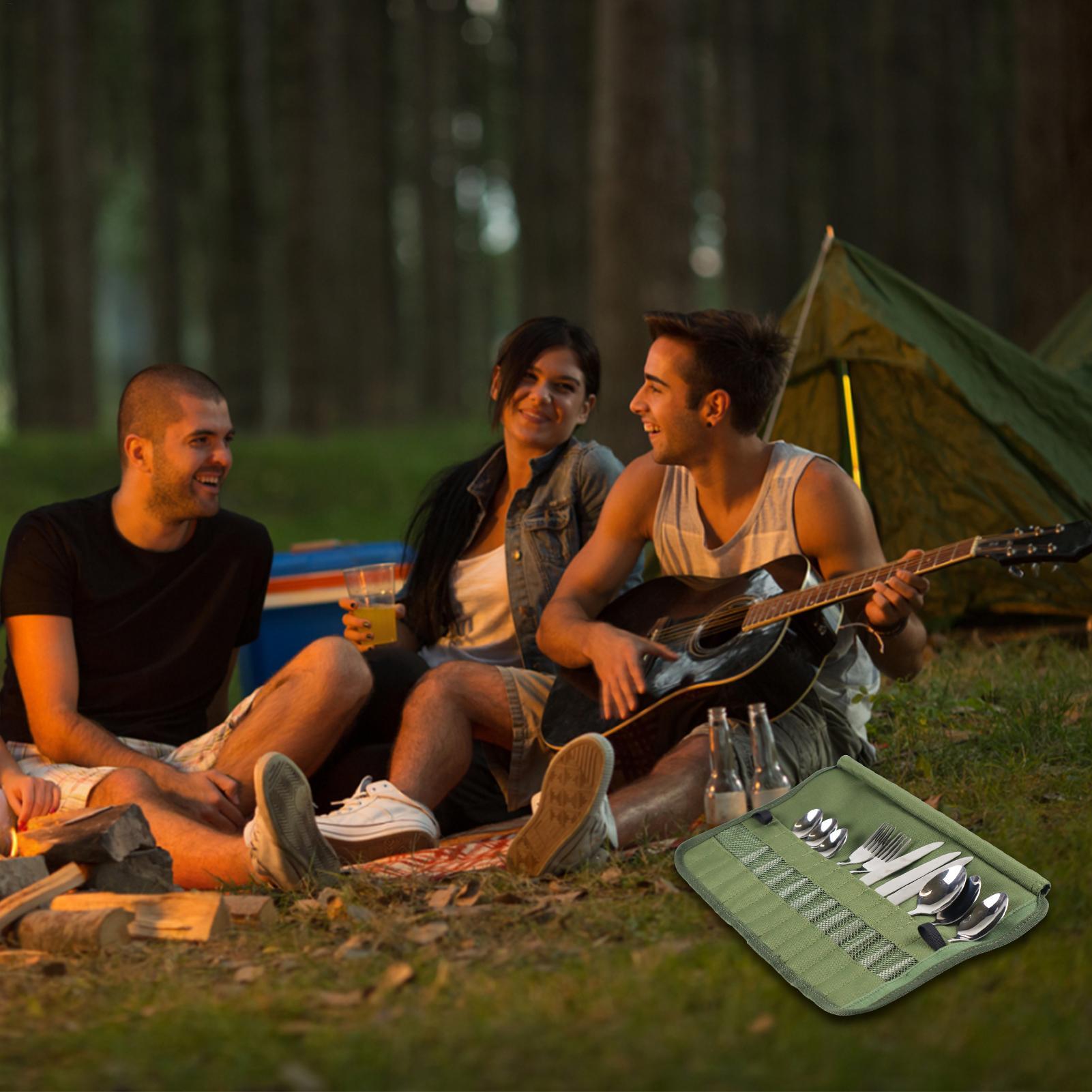 Camping Tableware Roll Bag Kit - Camping Cooking Box Set review and price