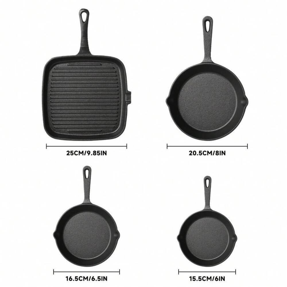 4-Piece Cast Iron Cookware Set - Skillet Cast Iron Camp review and price