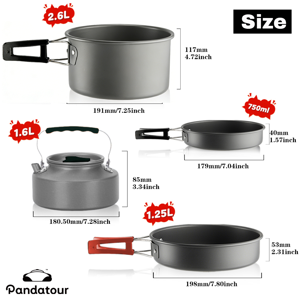 Pandatour Camping Cooking Alum - Camping Cooking Set 2 Person review and price