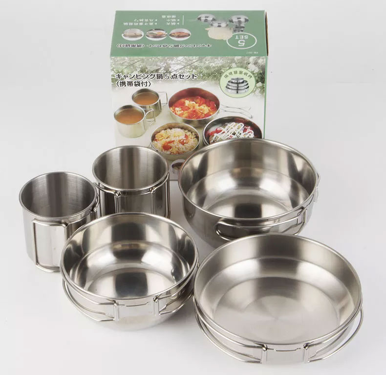 Foldable 5-piece Cups Kitchen  - Camping Cooking Box Set review and price