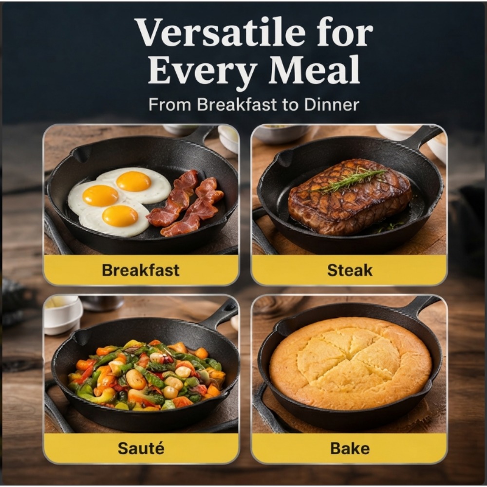 3-Piece Cast Iron Skillet Set, - Skillet Cast Iron Camp review and price