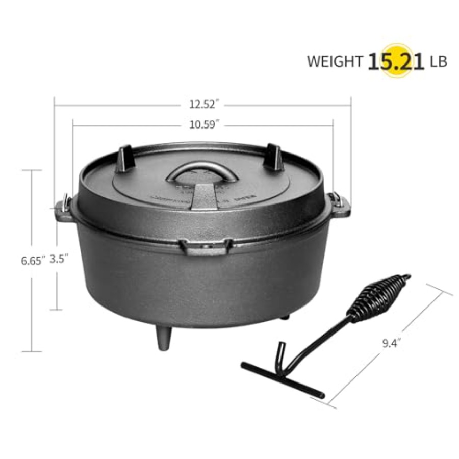 Pre-Seasoned Cast Iron Dutch O - Skillet Cast Iron Camp review and price