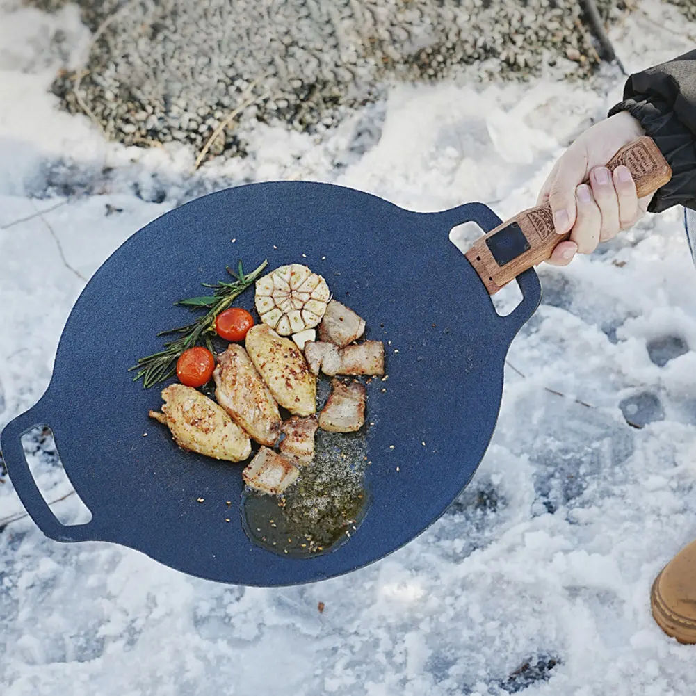 Outdoor Natural Wood Grill Pan - Camping Cooking Plate review and price