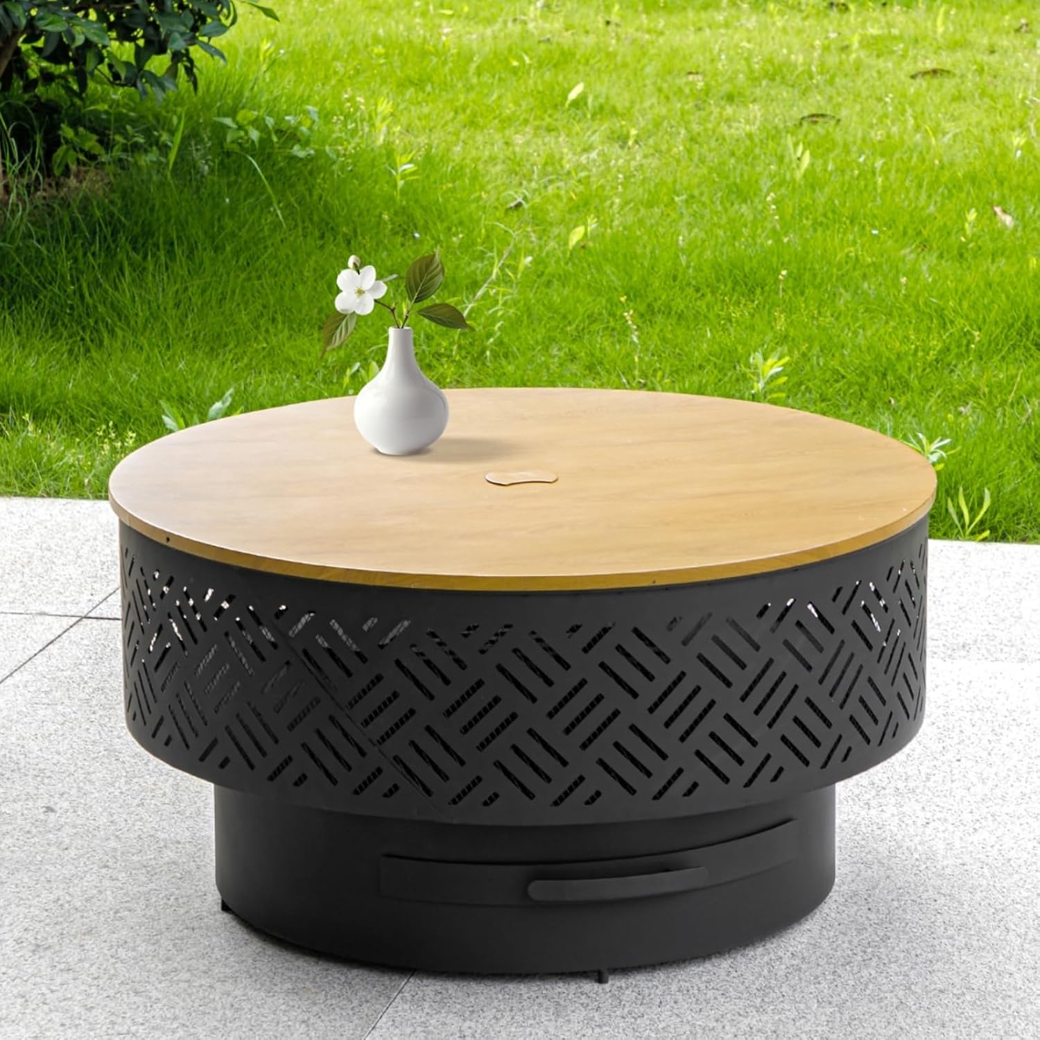 32 Inch Round Metal Wood Burni - Camping Cooking Table review and price
