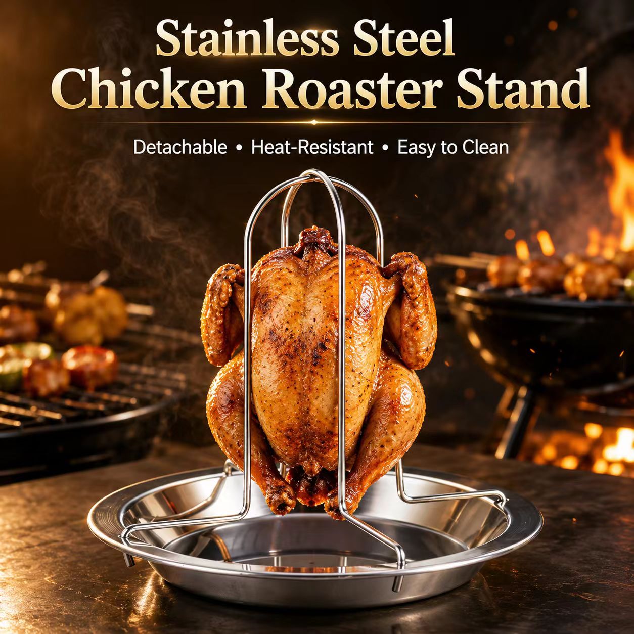 Portable Whole Chicken BBQ Gri - Camping Cooking Bbq review and price