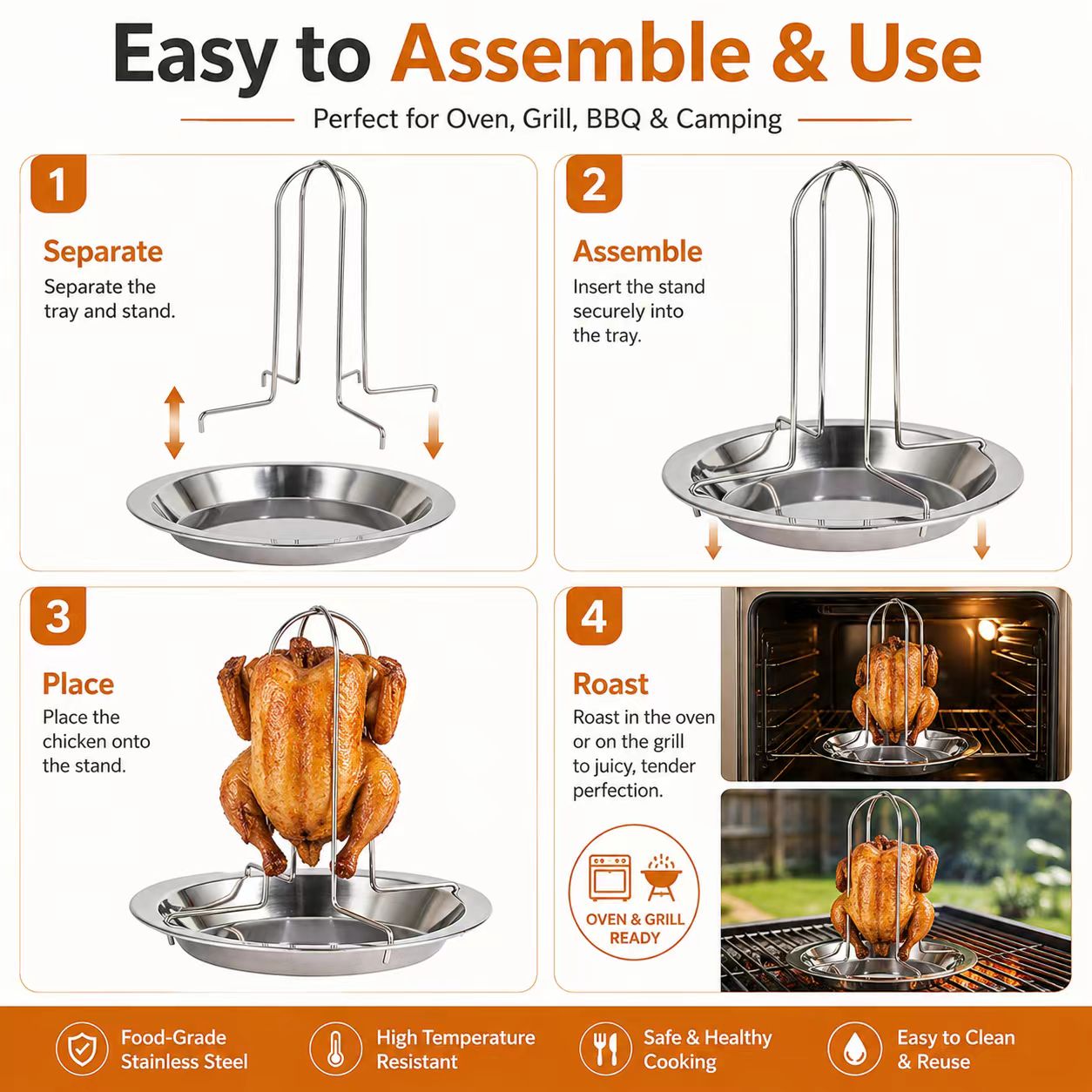 Portable Whole Chicken BBQ Gri - Camping Cooking Bbq review and price