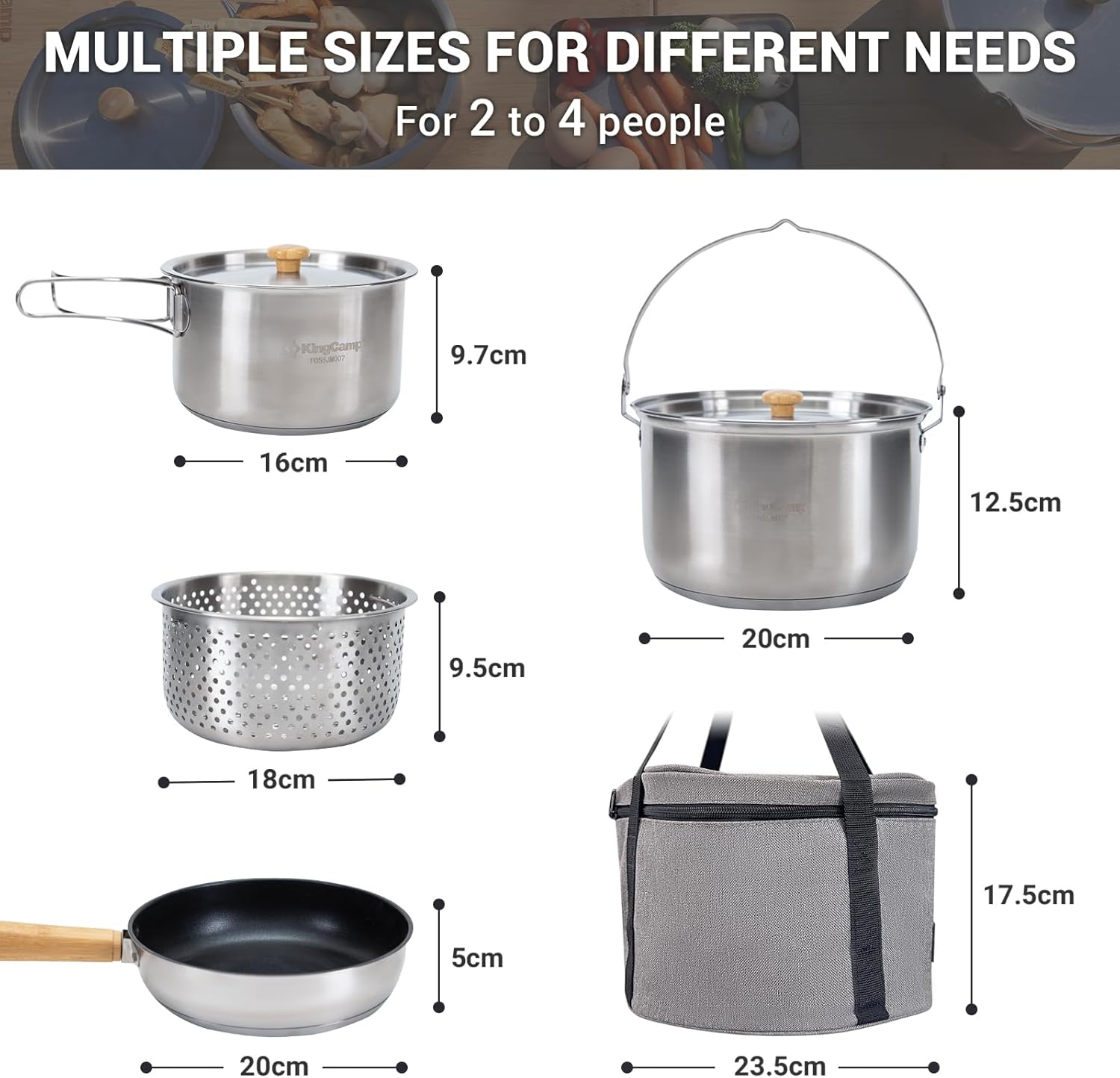 304 Stainless Steel Camping Co - Camping Cooking Set With Bag review and price
