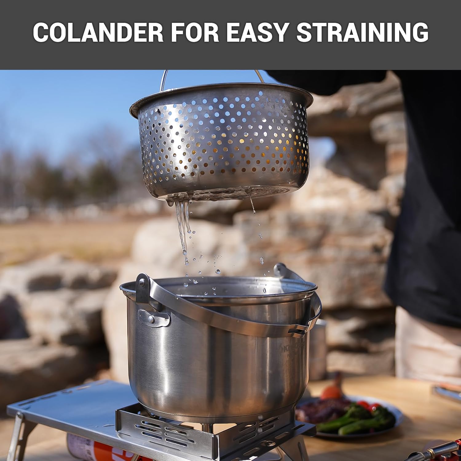 304 Stainless Steel Camping Co - Camping Cooking Set With Bag review and price