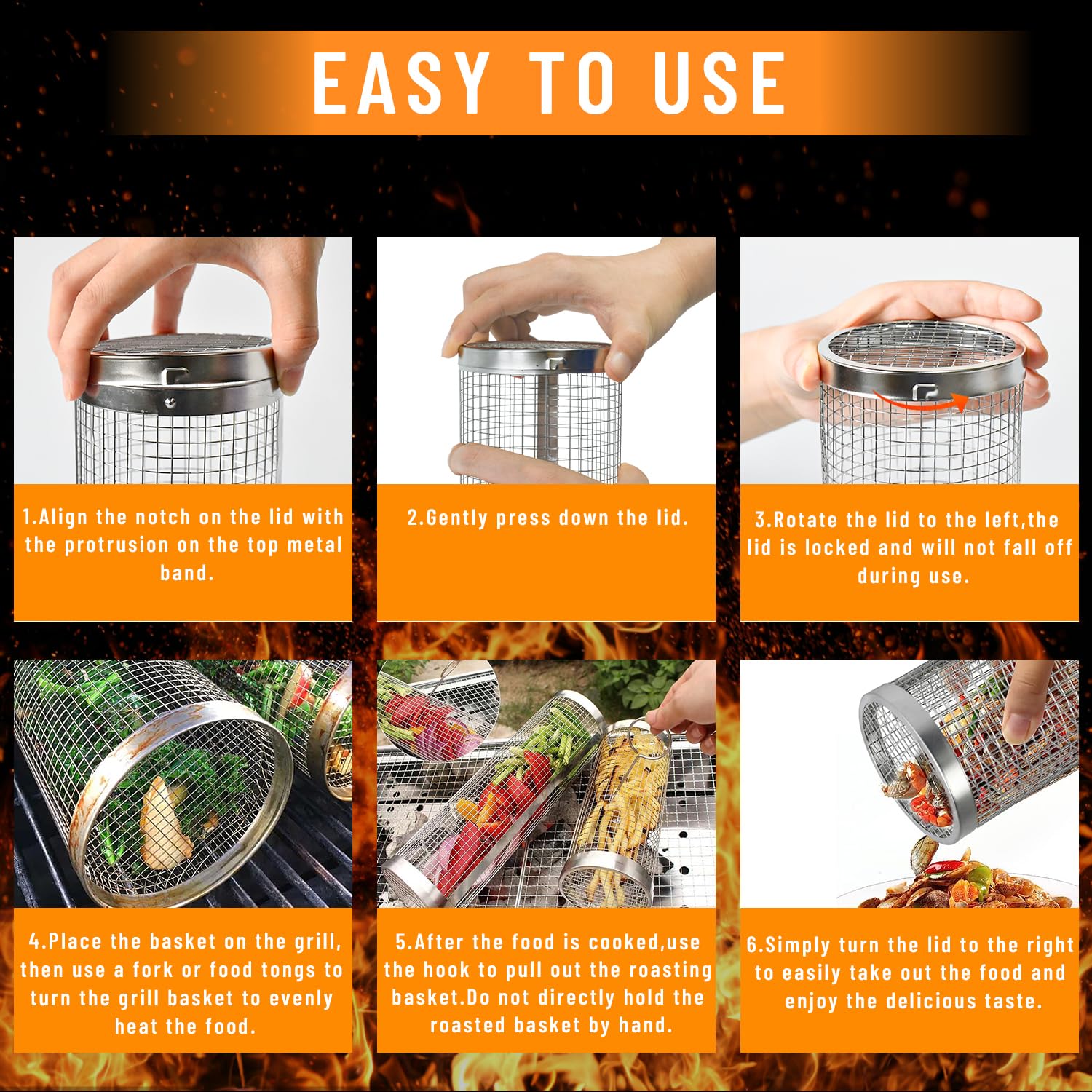 2 Pieces Rolling Grilling Bask - Camping Cooking Full Set review and price