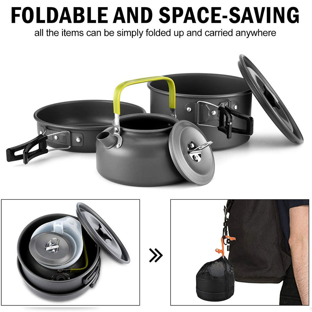 Outdoor Camping Cookware Set A - Camping Cooking Set 2 Person review and price