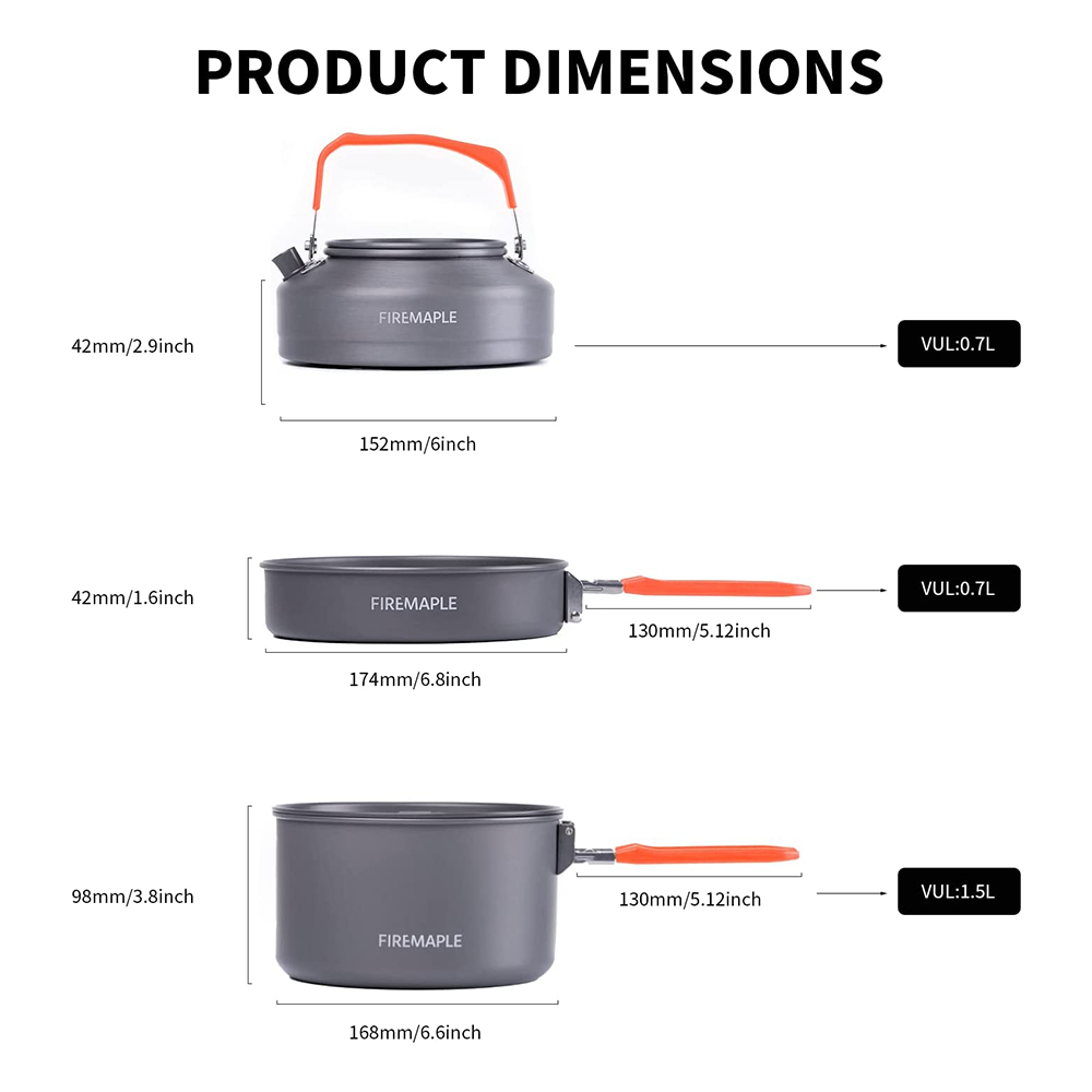 Fire Maple Picnic Pot Pan Set  - Camping Cooking Set 2 Person review and price