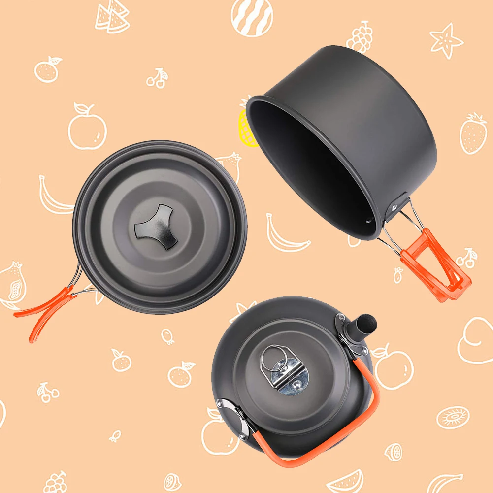 Camping Cookware Kit Kettle Po - Camping Outdoor Cooking Set review and price