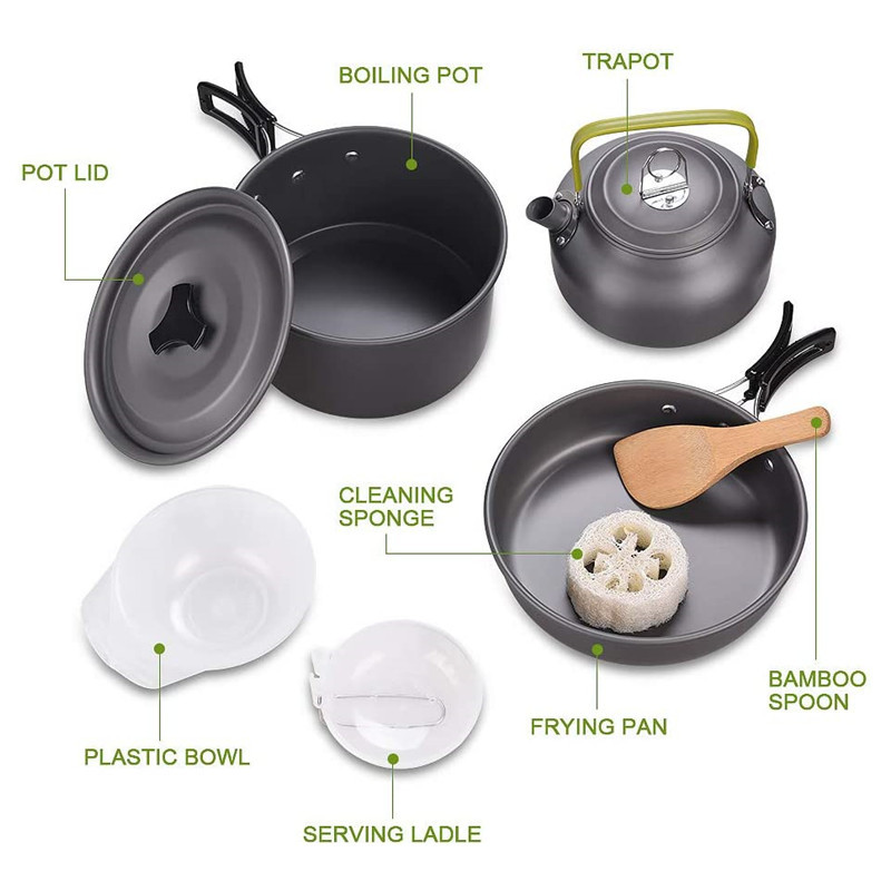 Outdoor Camping Cookware Kit A - Camping Cooking Box Set review and price