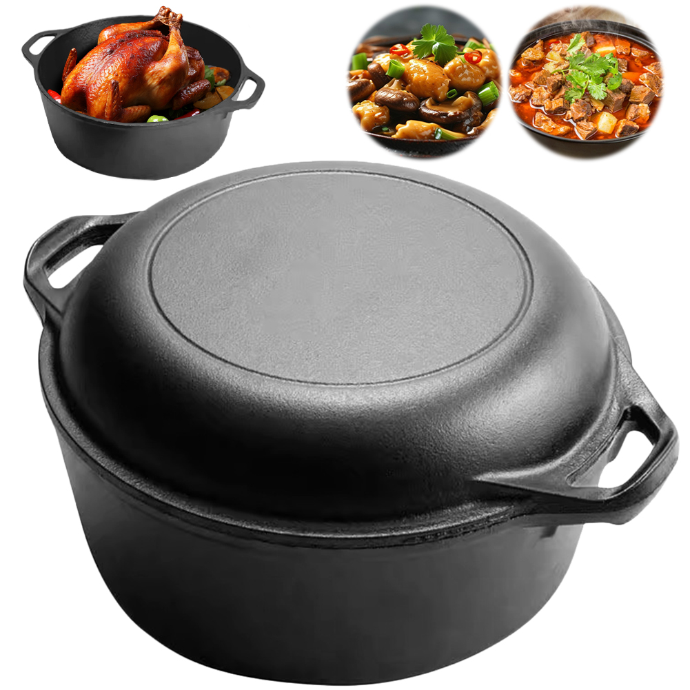 2 in 1 Cast Iron Dutch Oven wi - Skillet Cast Iron Camp review and price
